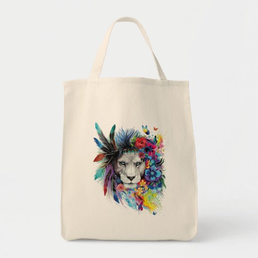 Lion Art Drawing Canvas tas (Voorkant)