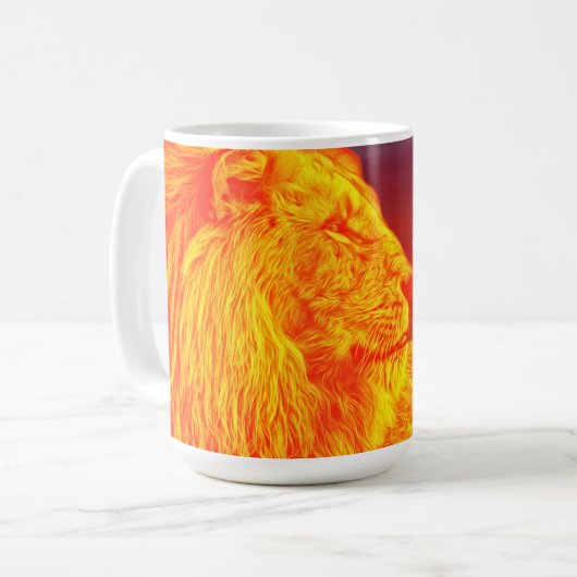 Lion Art Faith Courage Schrift Mok Cup (Voorkant links)