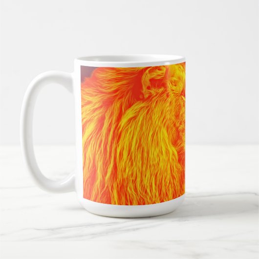 Lion Art Faith Courage Schrift Mok Cup (Links)