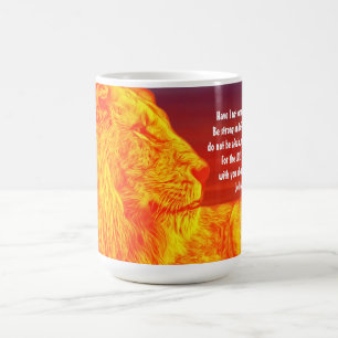 Lion Art Faith Courage Schrift Mok Cup