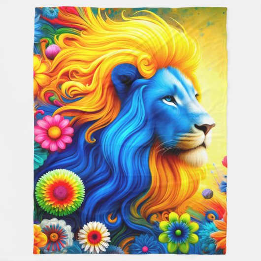 Lion Art Fleece Deken (Voorkant)