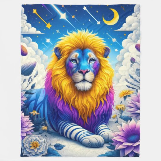 Lion Art Fleece Deken (Voorkant)