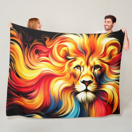 Lion Art Fleece Deken (In situ)