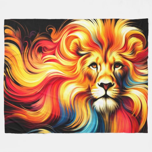 Lion Art Fleece Deken (Voorkant (Horizontaal))