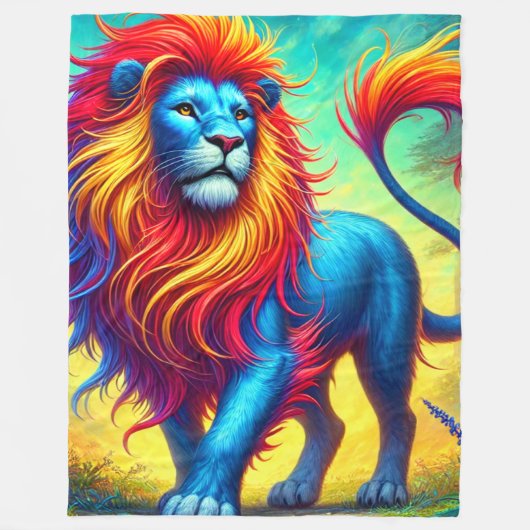 Lion Art Fleece Deken (Voorkant)