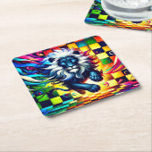 Lion Art Kartonnen Onderzetters (Schuin)