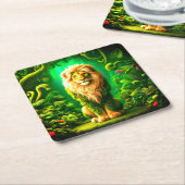 Lion Art Kartonnen Onderzetters (Schuin)
