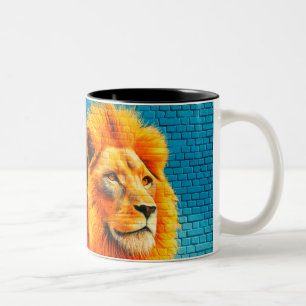Lion Art Tweekleurige Koffiemok