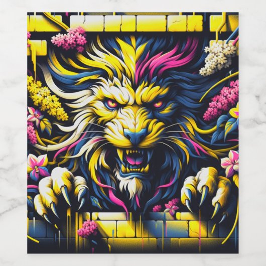 Lion Art Wijn Etiket (Enkel label)