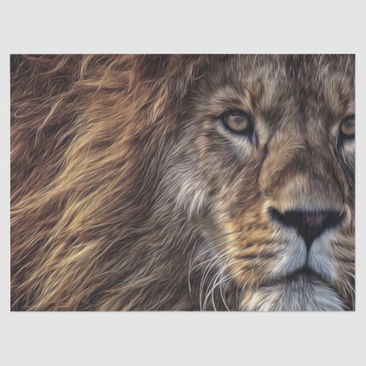 Lion Artistic Beauful Waterverf-ontkoppeling Tissuepapier (Voorkant)