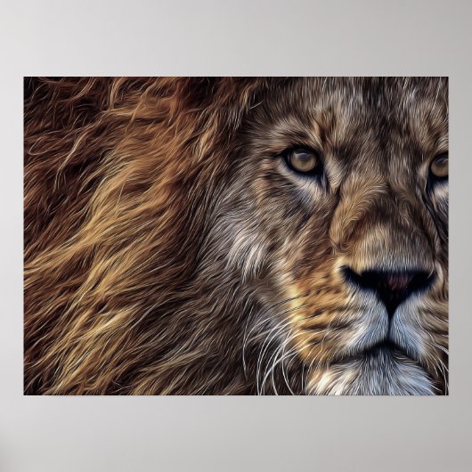 Lion Artistic Beauful Waterverf Poster (Voorkant)