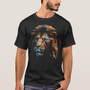 Lion artwork - Blauwe ogen - Art Animal Motief Lee T-shirt