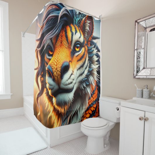 Lion Artwork Douchegordijn (In situ)