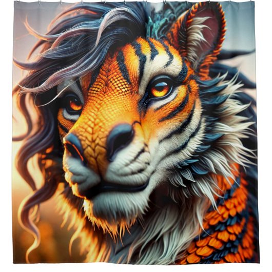 Lion Artwork Douchegordijn (Voorkant)