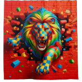 Lion Artwork Douchegordijn (Voorkant)