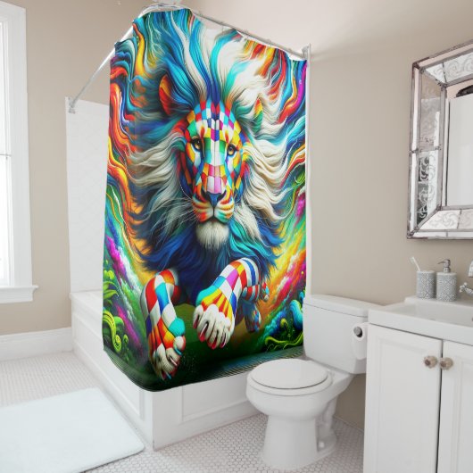 Lion Artwork Douchegordijn (In situ)