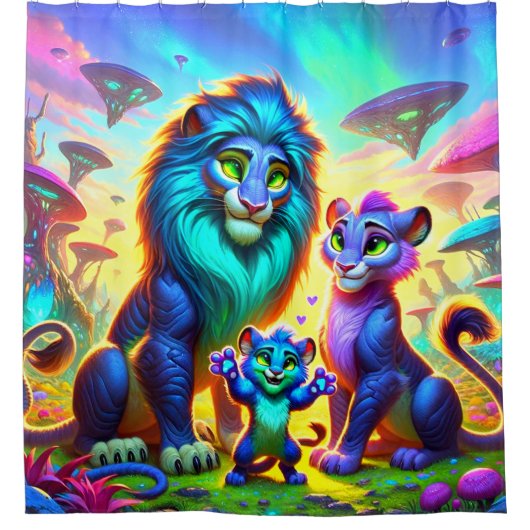 Lion Artwork Douchegordijn (Voorkant)