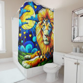 Lion Artwork Douchegordijn (In situ)