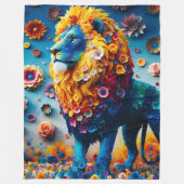Lion Artwork Fleece Deken (Voorkant)
