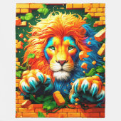Lion Artwork Fleece Deken (Voorkant)