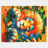 Lion Artwork Fleece Deken (Voorkant (Horizontaal))