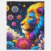Lion Artwork Fleece Deken (Voorkant)
