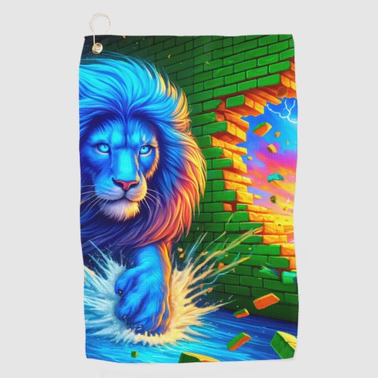 Lion Artwork Golfhanddoek (Voorkant)