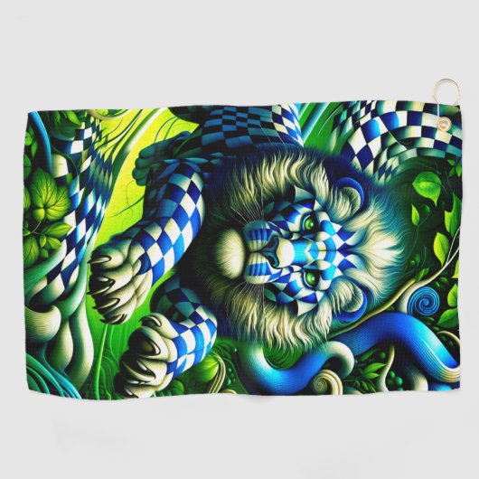 Lion Artwork Golfhanddoek (Horizontaal)