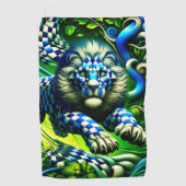 Lion Artwork Golfhanddoek (Voorkant)
