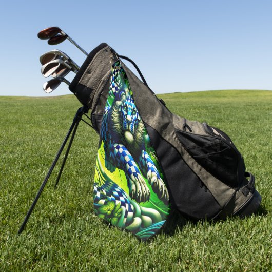 Lion Artwork Golfhanddoek (Groen)