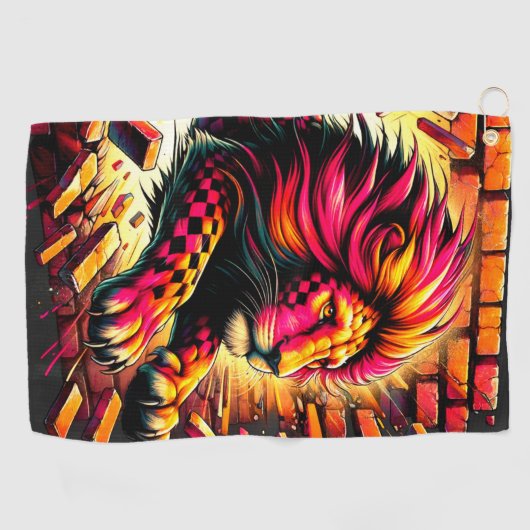 Lion Artwork Golfhanddoek (Horizontaal)