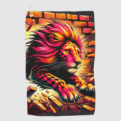 Lion Artwork Golfhanddoek (Voorkant)