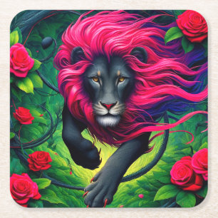 Lion Artwork Kartonnen Onderzetters