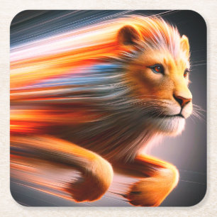 Lion Artwork Kartonnen Onderzetters