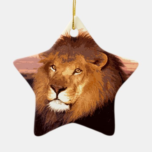 Lion Artwork Keramisch Ornament (Voorkant)