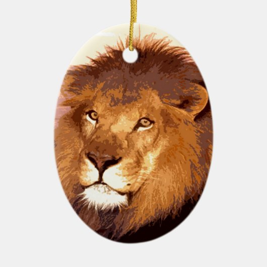 Lion Artwork Keramisch Ornament (Voorkant)