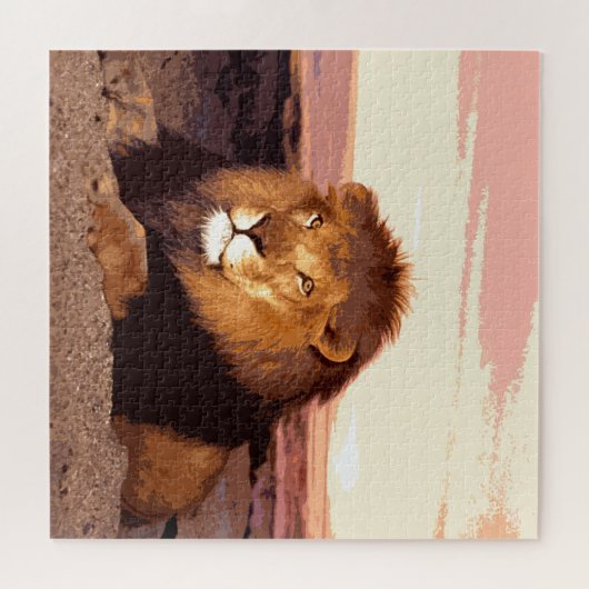Lion Artwork Legpuzzel (Horizontaal)