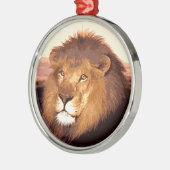 Lion Artwork Metalen Ornament (Links)