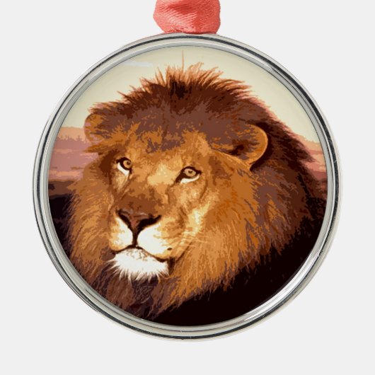 Lion Artwork Metalen Ornament (Voorkant)