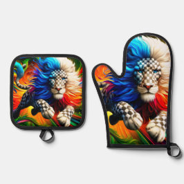 Lion Artwork Ovenwant & Pannenlap Set