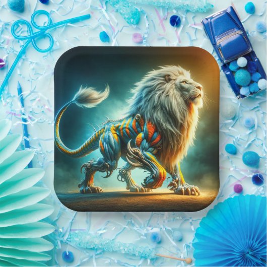 Lion Artwork Papieren Bordje (Feest)