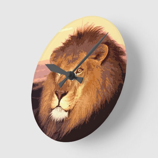 Lion Artwork Ronde Klok (Hoek)