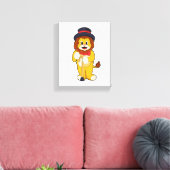 Lion as Gentleman with Pet Canvas Afdruk (Insitu (Woonkamer))