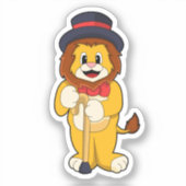 Lion as Gentleman with Pet Sticker (Voorkant)