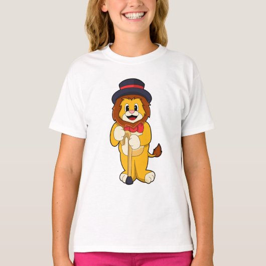 Lion as Gentleman with Pet T-shirt (Voorkant)