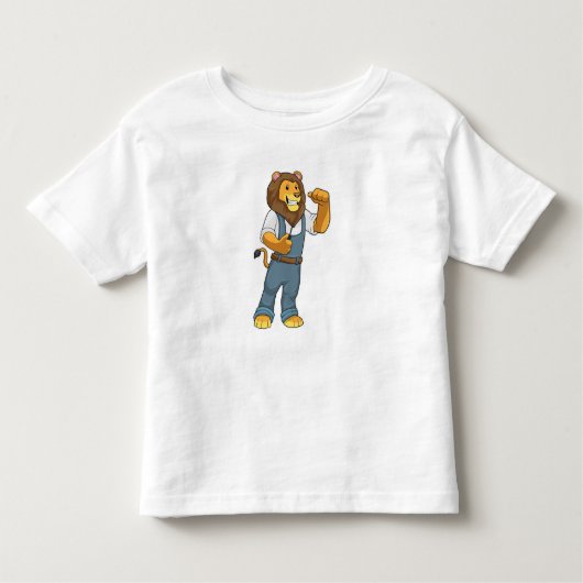 Lion as Handyman Screwdriver Kinder Shirts (Voorkant)