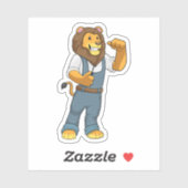 Lion as Handyman Screwdriver Sticker (Vel)