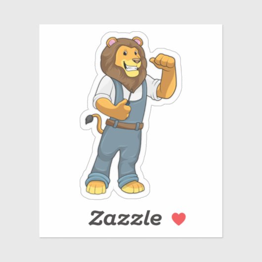 Lion as Handyman Screwdriver Sticker (Vel)