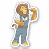 Lion as Handyman Screwdriver Sticker (Voorkant)