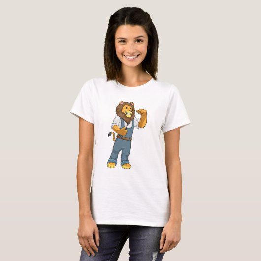 Lion as Handyman Screwdriver T-shirt (Voorkant volledig)